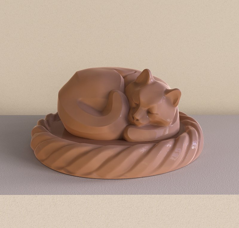 三維模型STL CNC Router文件3dprintable貓蜷縮起來 - 其他數位設計 - 其他材質 