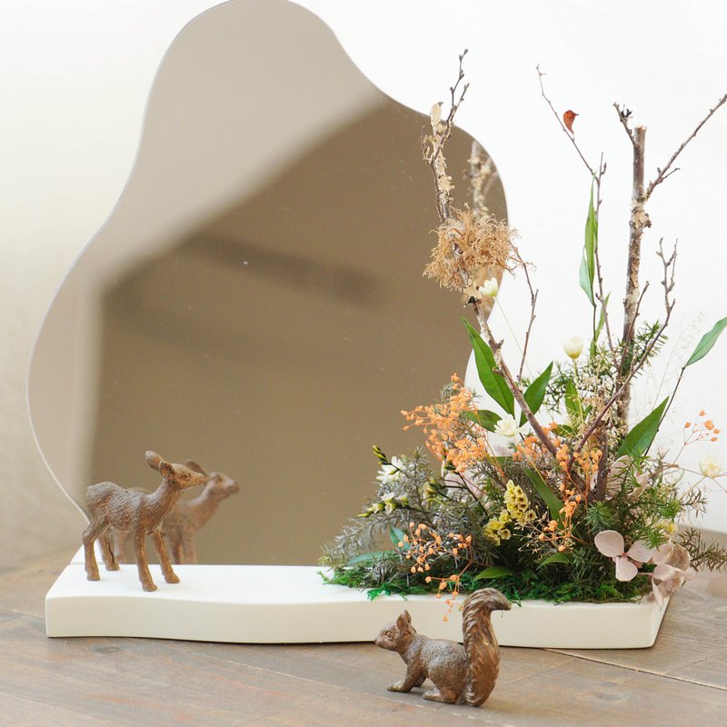 [Table Mirror Series] Mirror of the quiet forest as autumn passes and winter comes - Dried Flowers & Bouquets - Plants & Flowers 