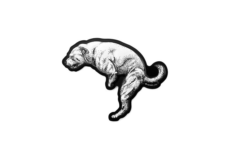VANDAL Three-dimensional Dog Dry Sticker Set (6pcs) - สติกเกอร์ - พลาสติก สีดำ