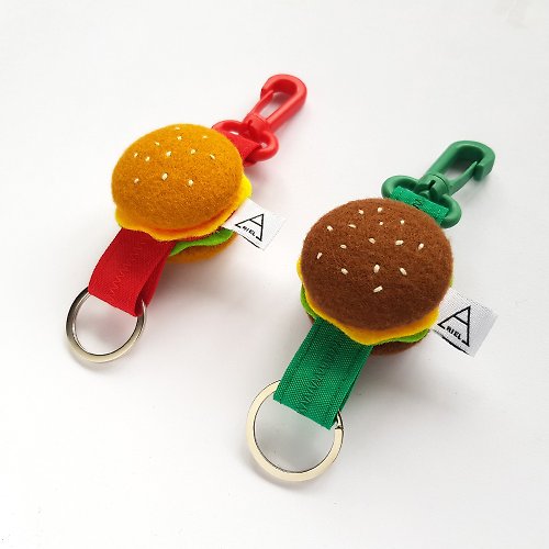 ARIEL： 迷你漢堡掛飾鑰匙圈
