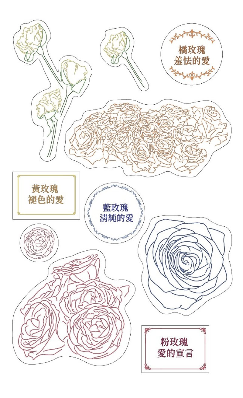 Original Design Clear Sticker - Flower Meanings by Seed Cone - Stickers - Waterproof Material Transparent