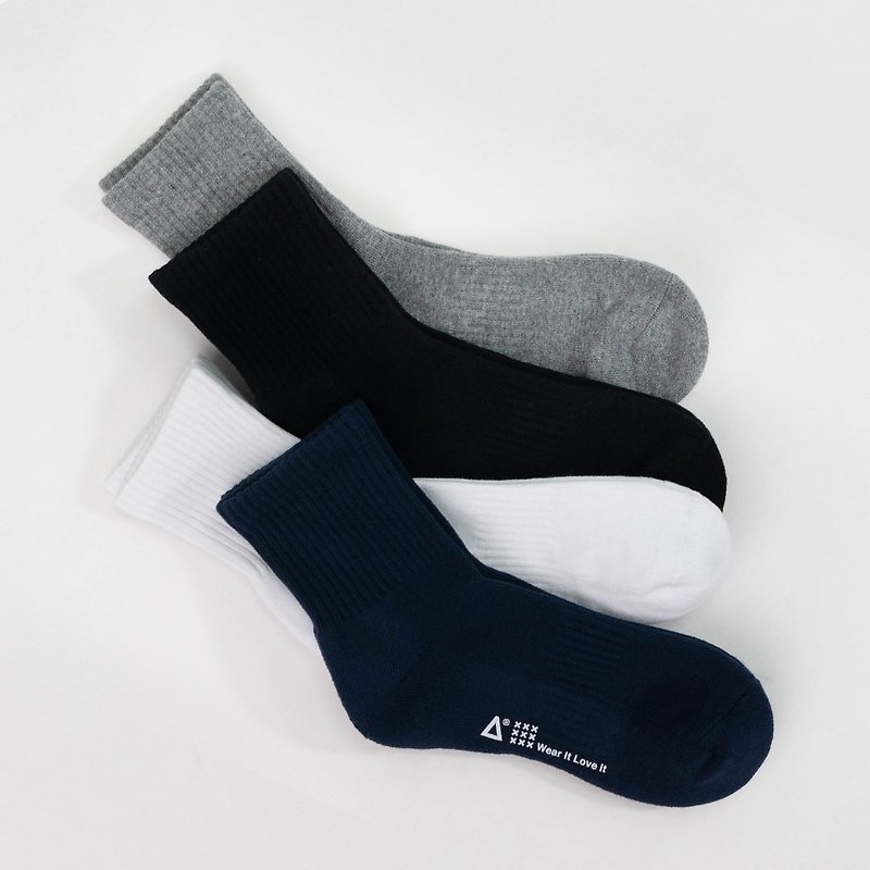 【WARX抑菌除臭襪】經典素色 中筒襪 (共4色) - 襪子 - 棉．麻 