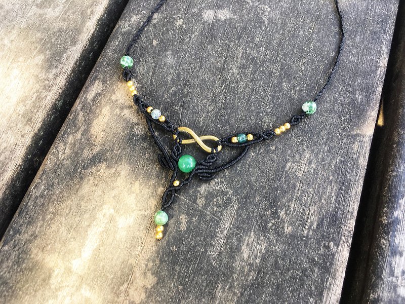 Infinity South American Braided Necklace - Necklaces - Jade Black