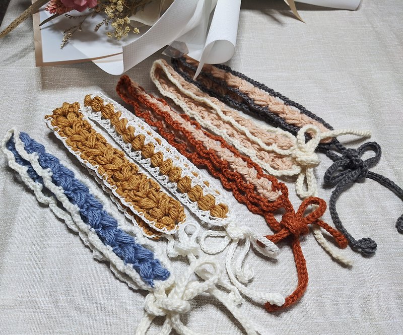 [Heart-warming] Two-color braided headband | Handmade headband - เครื่องประดับผม - ผ้าฝ้าย/ผ้าลินิน สีนำ้ตาล