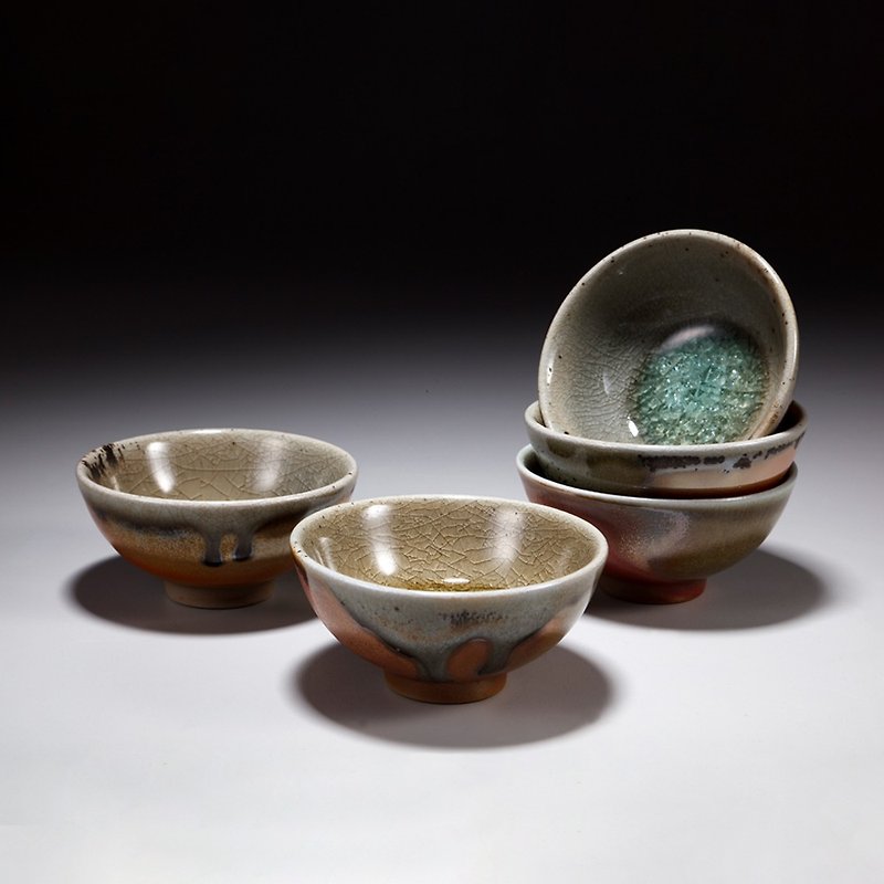 Tehua Wood Fired Crystal Ice Cracked Tea Cup 60cc - Teapots & Teacups - Pottery Transparent