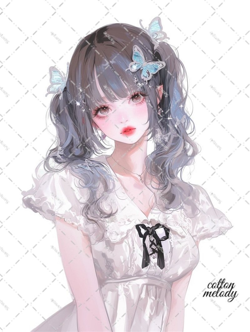 original sticker no.5631 人物ステッカー オリジナルステッカー 人物ステッカー 女の子ステッカー オリジナル人物ステッカー - 貼紙 - 紙 