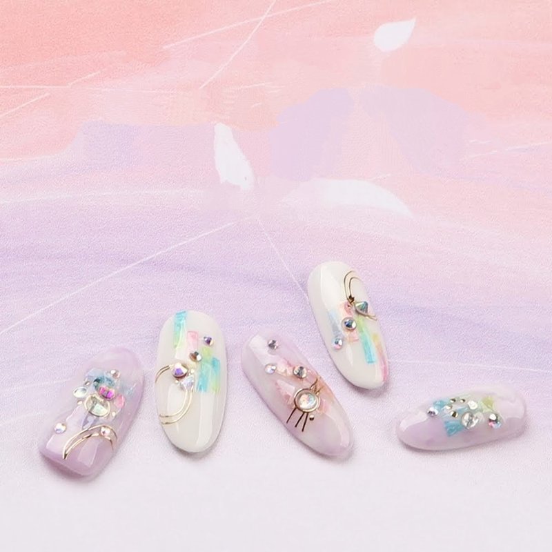 【DIY Nail Art】Nail Look Nail Art Decorative Art Sticker Glass Shards - Nail Polish & Acrylic Nails - Paper Gold