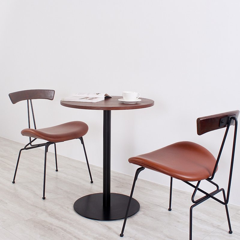 榆木實木 CHIPS 細腳 皮餐椅 - 椅子/沙發 - 人造皮革 咖啡色