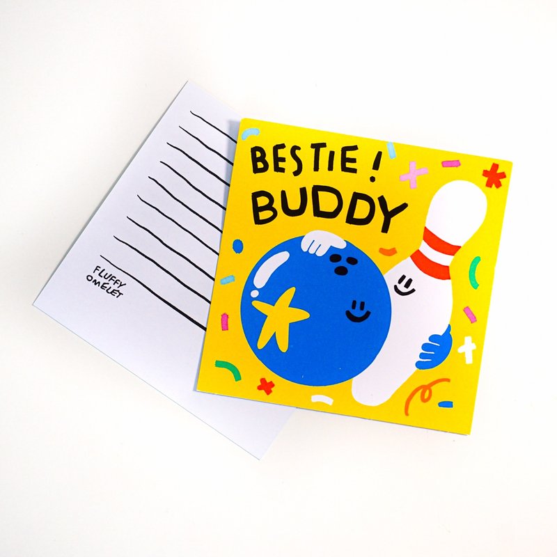 BESTIE BUDDY MINI CARD - 卡片/明信片 - 紙 多色