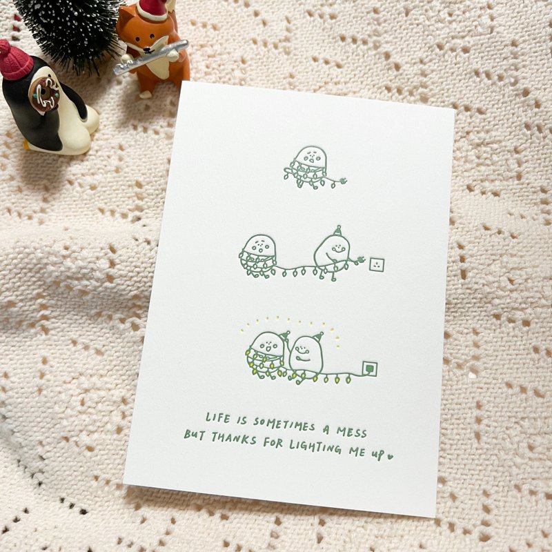 Sweet Potato Christmas Cards - Thanks for lighting me up! - การ์ด/โปสการ์ด - กระดาษ ขาว