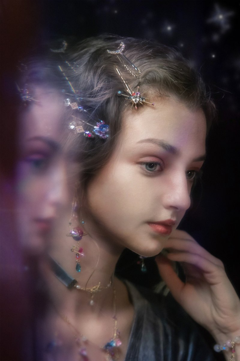 Valeria 婓夜 : 星月花園鍍金髮夾套裝 - 髮夾/髮圈 - 黏土 紫色
