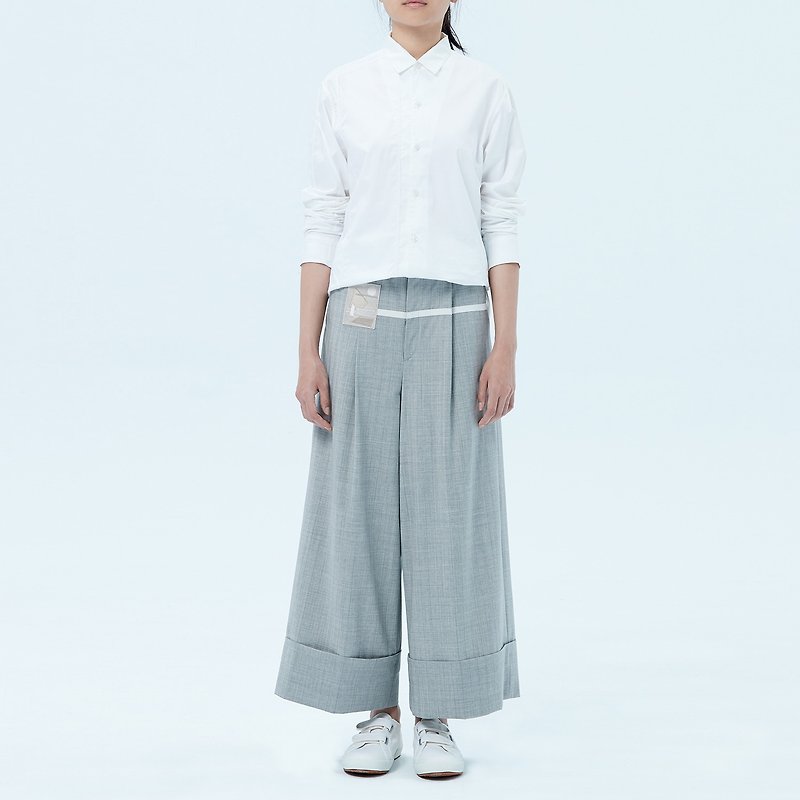 White Long Sleeve Shirt - เสื้อเชิ้ตผู้หญิง - ผ้าฝ้าย/ผ้าลินิน ขาว