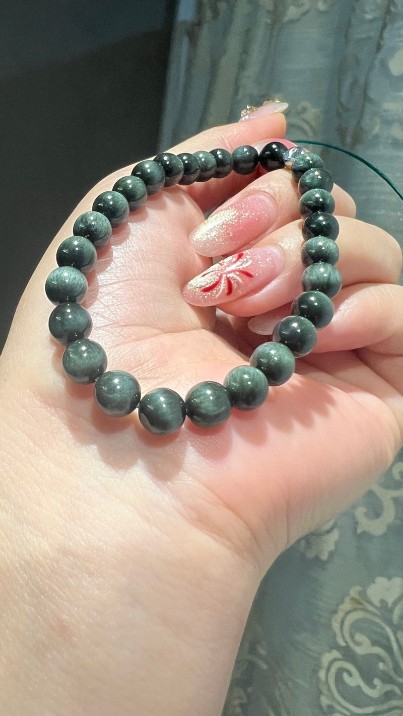 南非滿絲貓眼綠髮6-7mm - 手鍊/手環 - 水晶 