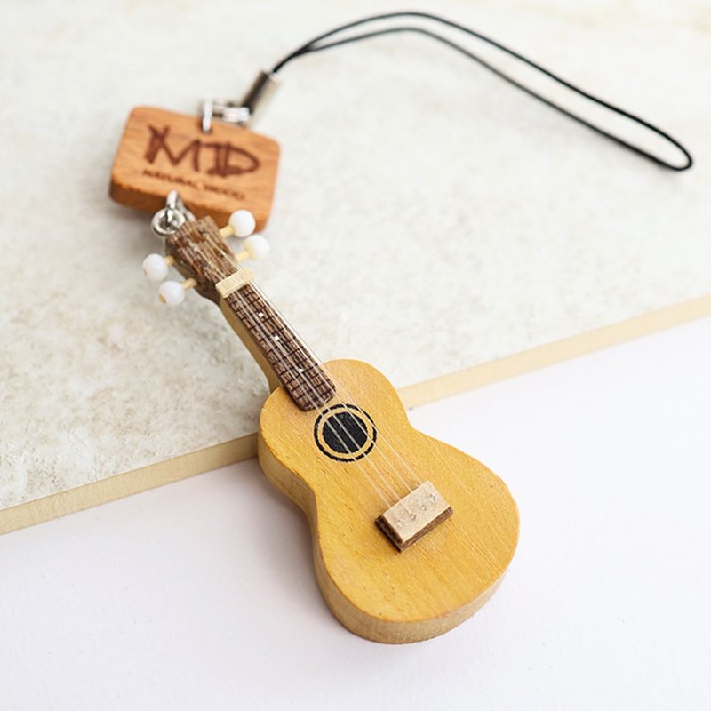 MD 仿真樂器吊飾 烏克麗麗 ukulele - 鑰匙圈/鑰匙包 - 木頭 咖啡色