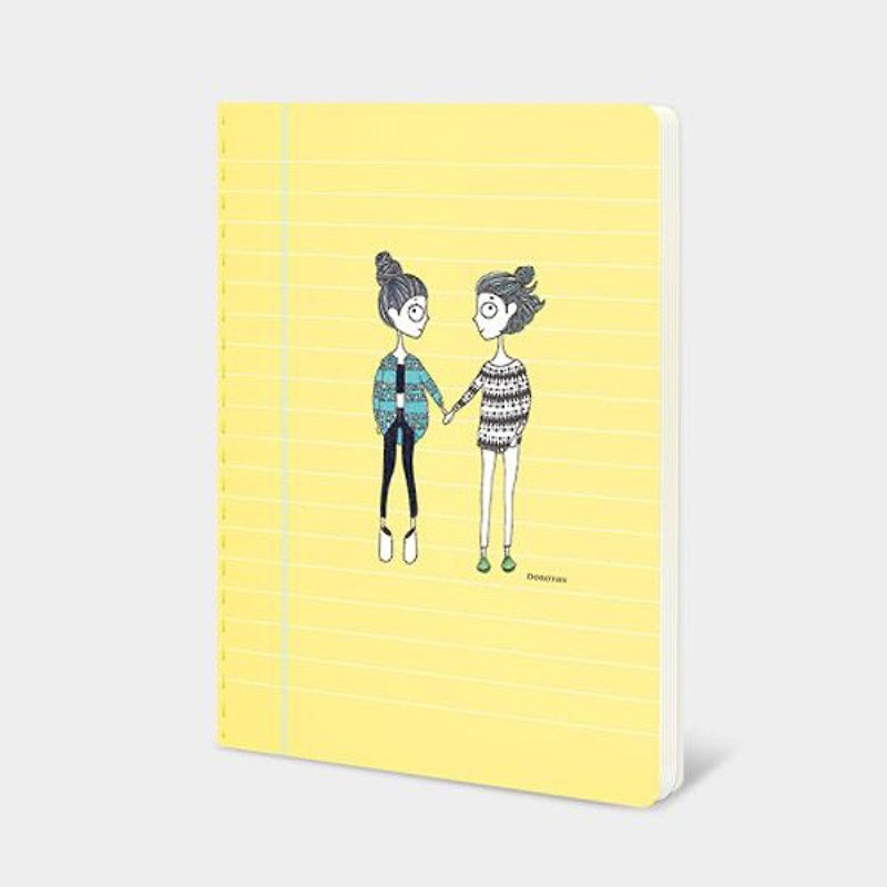 Dorothy 32K Color Sewing Notebook-Holding Hands (9AAAU0023) - สมุดบันทึก/สมุดปฏิทิน - กระดาษ สีเหลือง