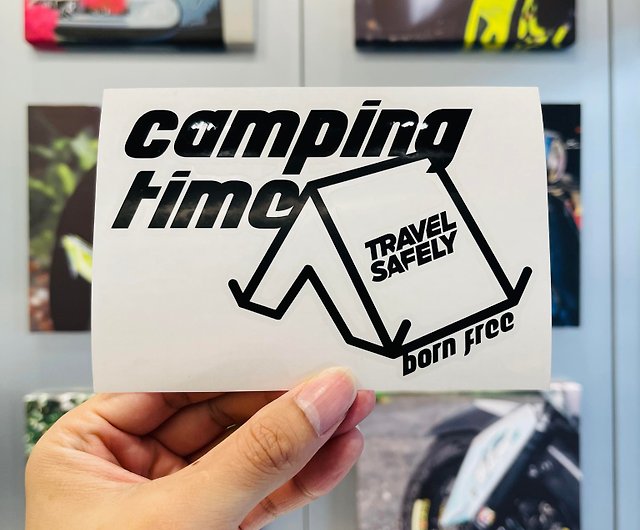 TRAVEL SAFELY safe transfer sticker-NO.150 Camping time - Shop