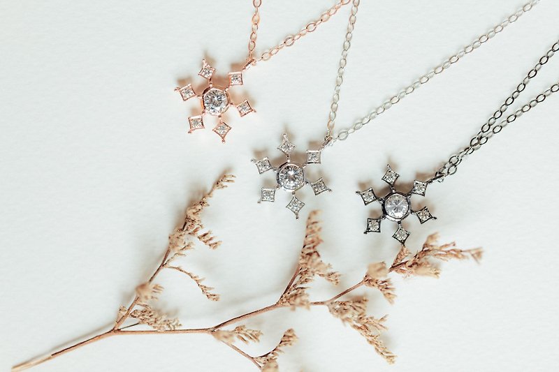 Snowflake Collection - Necklaces - Gemstone Pink