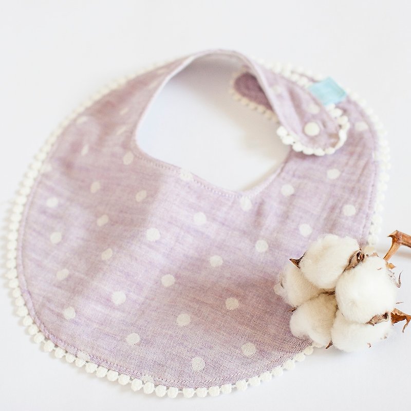 my little star hydrangea purple organic cotton quadruple yarn saliva towel (both sides can be worn) - Bibs - Cotton & Hemp Purple