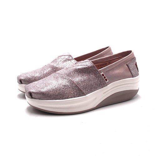 米蘭皮鞋Milano W&M(女)BOUNCE珠光布面 增高厚底休閒鞋 女鞋-亮粉色