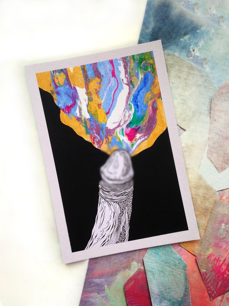 The nude body drawing. Abstract drawing. Nude abstract painting. Nude body art. - 海報/掛畫/掛布 - 紙 黃色