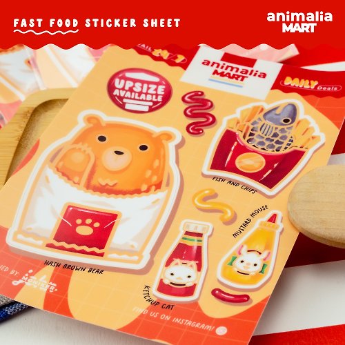 John Moniker Animalia Mart Sticker Sheet | Cute animal stickers | Waterproof vinyl stickers