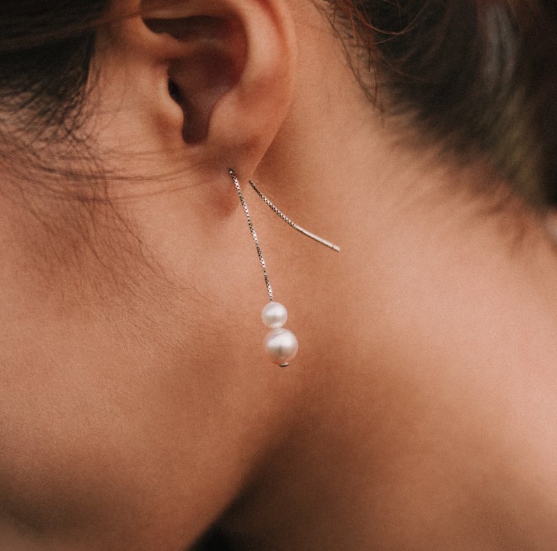 Lumi_Freshwater Pearl Drop Earrings - ต่างหู - ไข่มุก หลากหลายสี