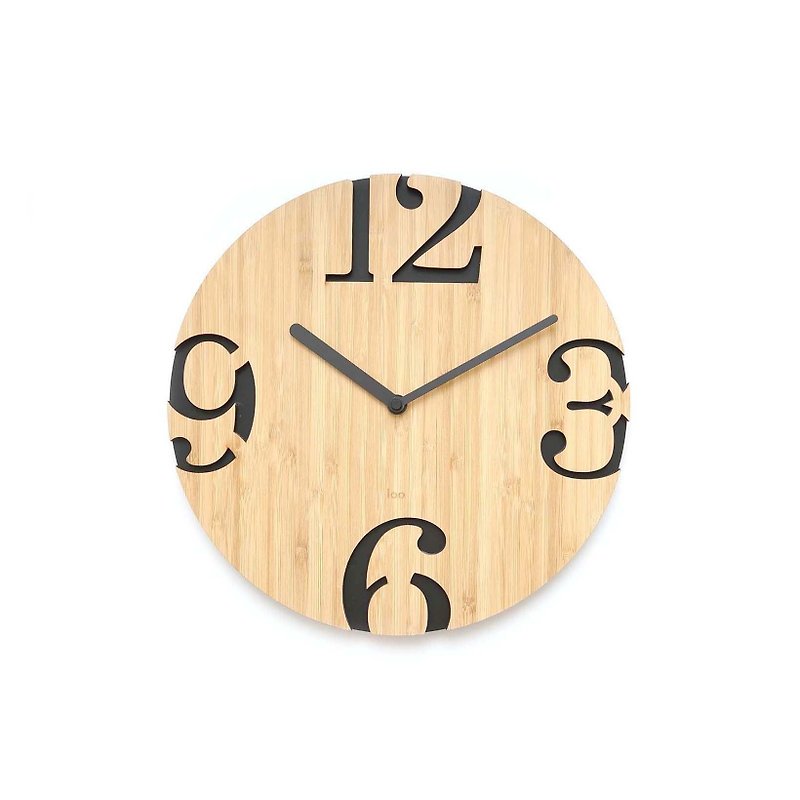 LOO Big Numbers Wall Clock Black - Clocks - Bamboo Black