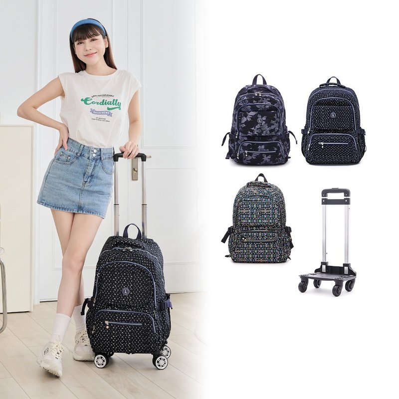 [Japanese Print] Maple Marchi-Light Travel Large Capacity Trolley Backpack-Three colors in total - กระเป๋าเดินทาง/ผ้าคลุม - ไนลอน หลากหลายสี