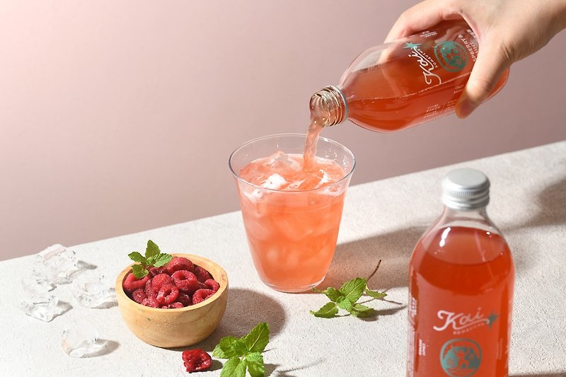 Kai Kombucha - Organic Raspberry Mint - Tea - Fresh Ingredients Multicolor
