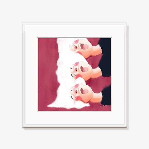 Ann Chou Illustration 微醺的樣貌-粉紅酒- 畫作 家居布置 藝術收藏