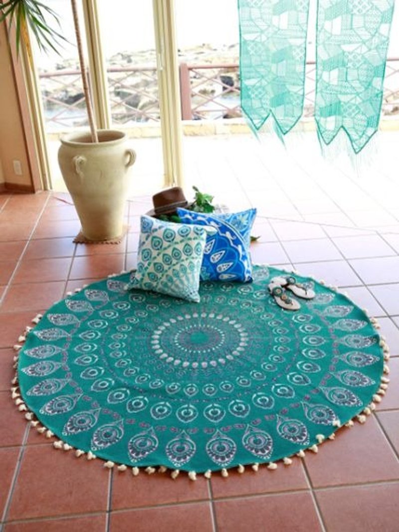 [In] Pre ☼ ☼ circular rug tassels Datura (tricolor) - Items for Display - Cotton & Hemp Multicolor