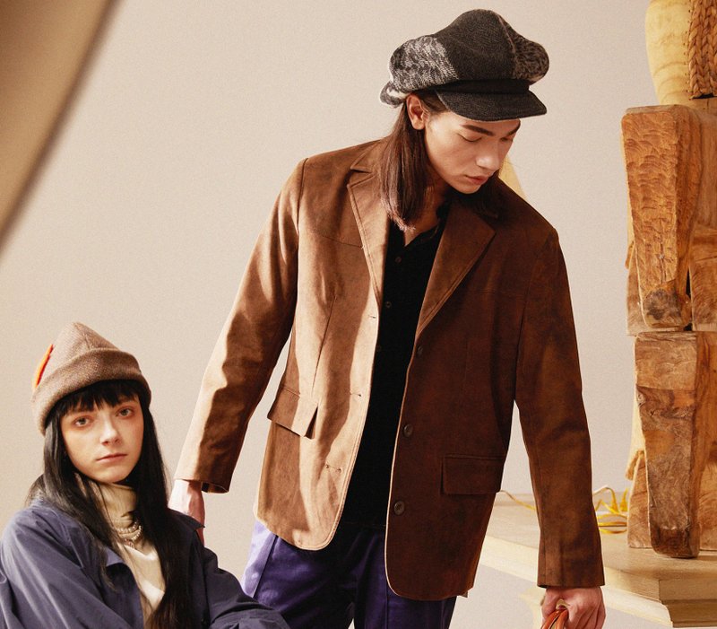 【限量】復古簡約/立體剪裁報童帽 - 帽子 - 羊毛 灰色