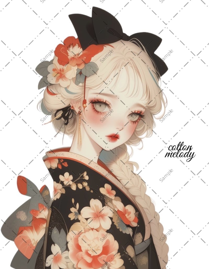 original sticker no.926 人物ステッカー オリジナルステッカー 人物ステッカー 女の子ステッカー オリジナル人物ステッカー - 貼紙 - 紙 