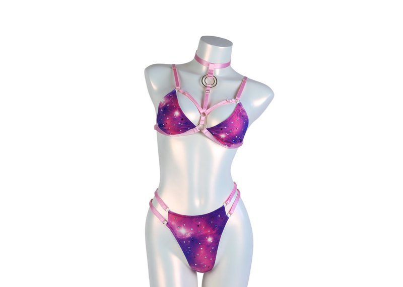 Galaxy Lingerie Set Pink - 女內衣褲 - 其他材質 粉紅色