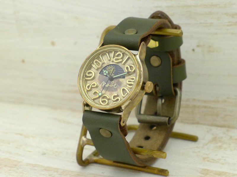 HandCraftWatch Sun & Moon Men's Brass32mm (358S & M KH) - นาฬิกาผู้หญิง - ทองแดงทองเหลือง สีทอง