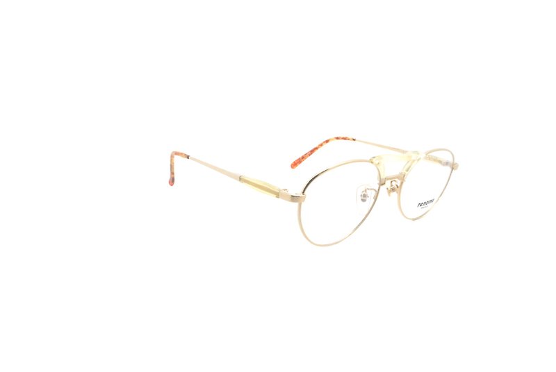 別売り平面・度付きレンズ renomaT28-9224 COL2A 90年代 アンティーク メガネ 日本製 - 眼鏡・フレーム - 金属 ゴールド