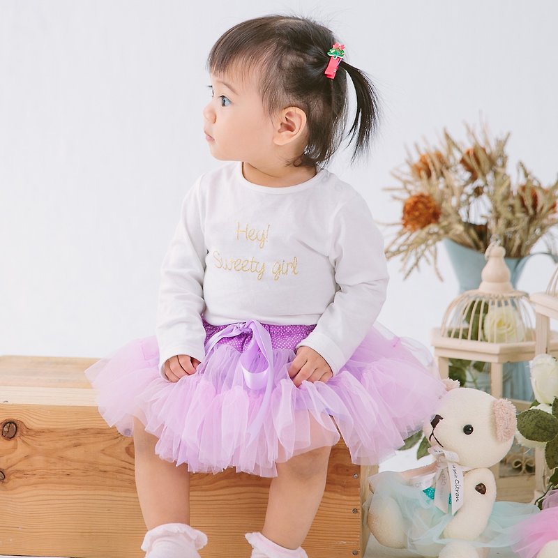 新生兒及週歲 質感送禮首選 Newborn-LITE輕巧款澎澎裙-羅蘭花紫 - 童裝裙 - 聚酯纖維 紫色