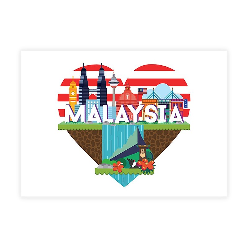 我愛馬來西亞明信片 - 心意卡/卡片 - 紙 