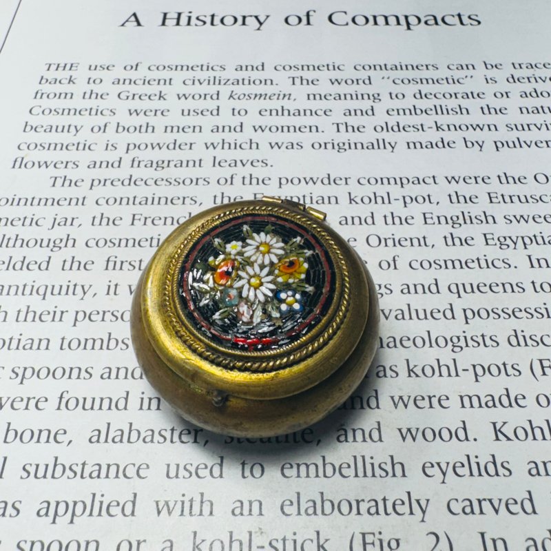 義大利馬賽克鑲嵌古董小銅盒 - 其他 - 其他金屬 