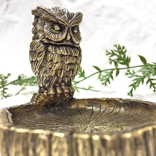 Bronze Owl Shelf Tray