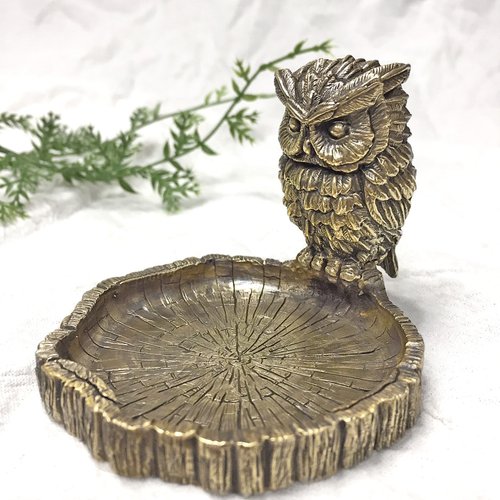 Bronze Owl Shelf Tray