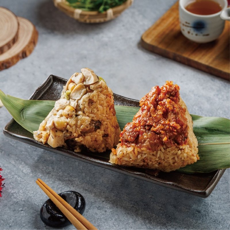 [Peng Yuan] Private Meat Zongzi Gift Box (4 pieces) - buy one get one free - Grains & Rice - Other Materials Green