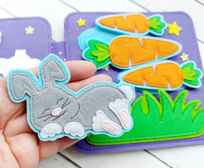 TACTILE BOOK FOR A BABY, 我的第一本書 3, Educational Montessori mini book SLEEP - Kids' Toys - Other Materials Purple