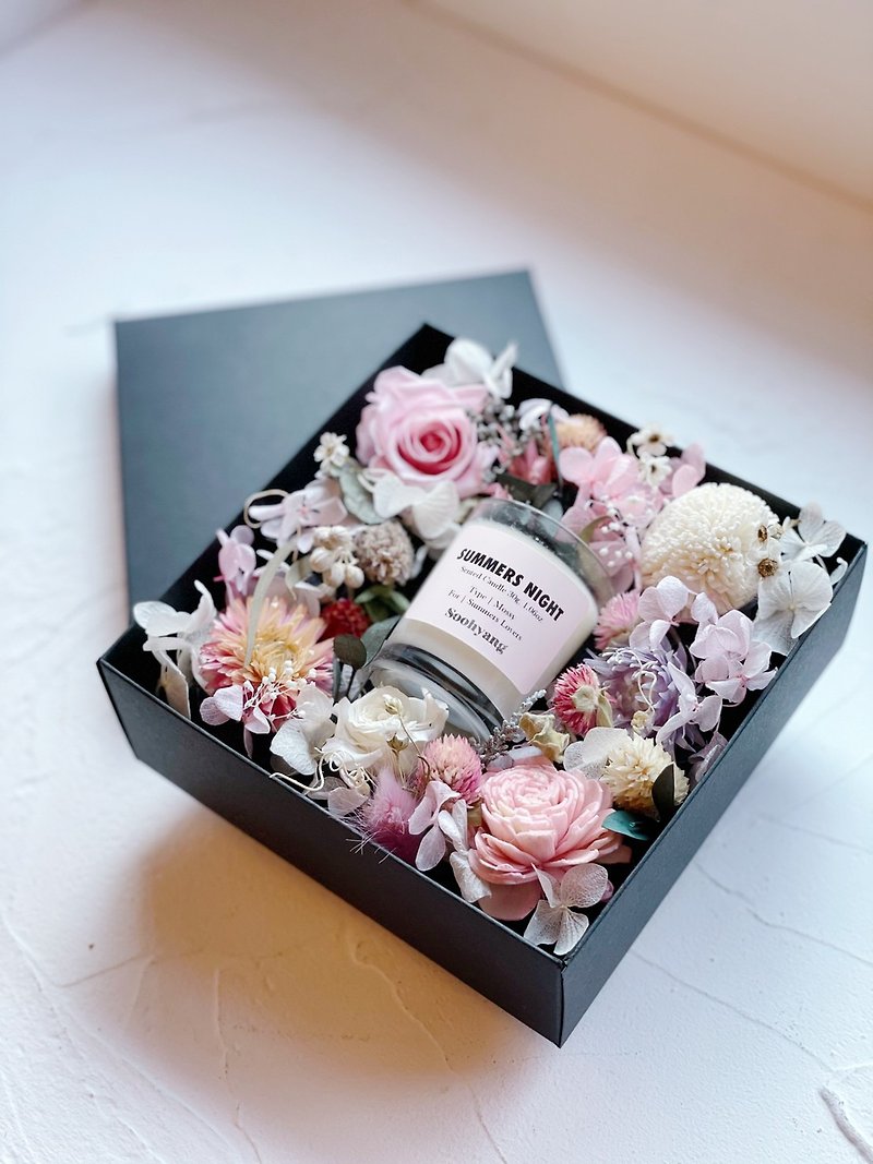 浪漫花方型盒客製 14*14  包裝禮物 客製名字 乾燥花 花盒 禮物