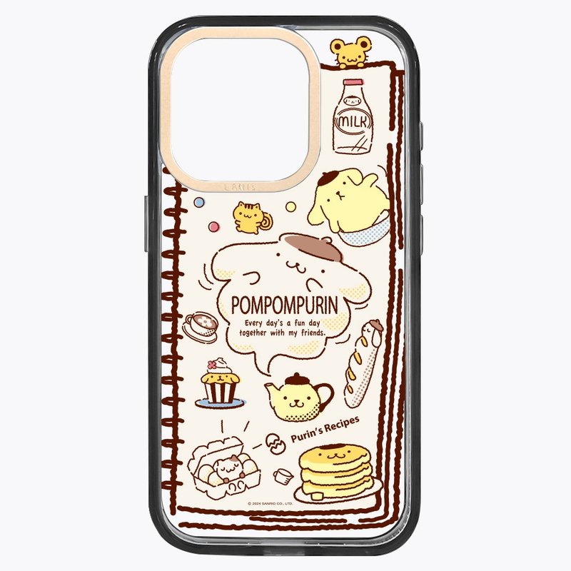 Pudding Dog Gourmet Notebook Transparent Black Standard/Magnetic Version iPhone 16 15 14 13 Pro Max - เคส/ซองมือถือ - วัสดุอีโค สีใส