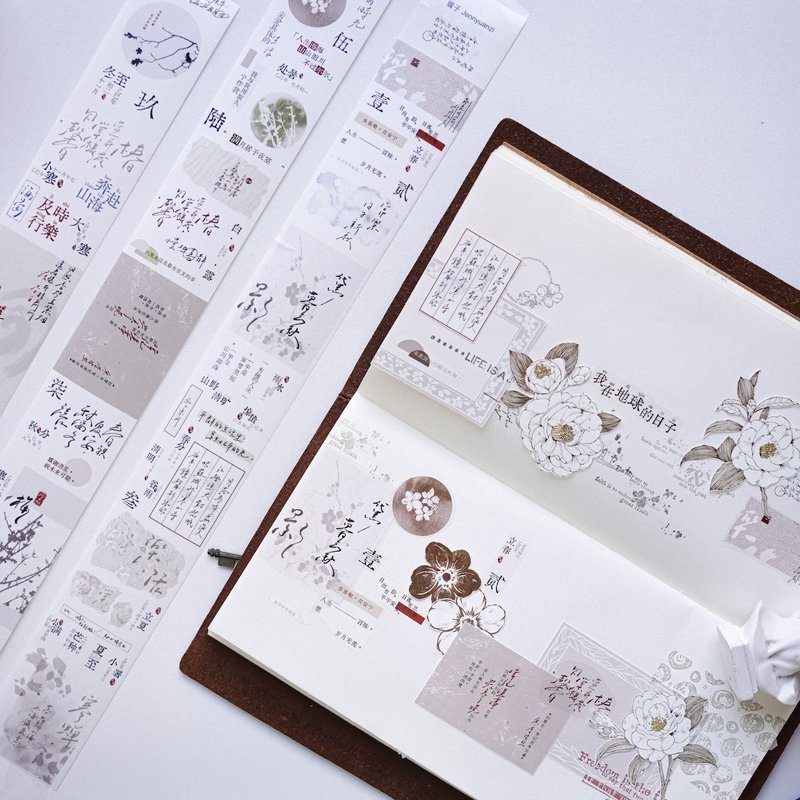 喃喃字語 臺灣和紙特油 霧面PET膠帶 輕復古風 英文文字 - 紙膠帶/和紙/PET - 紙 多色