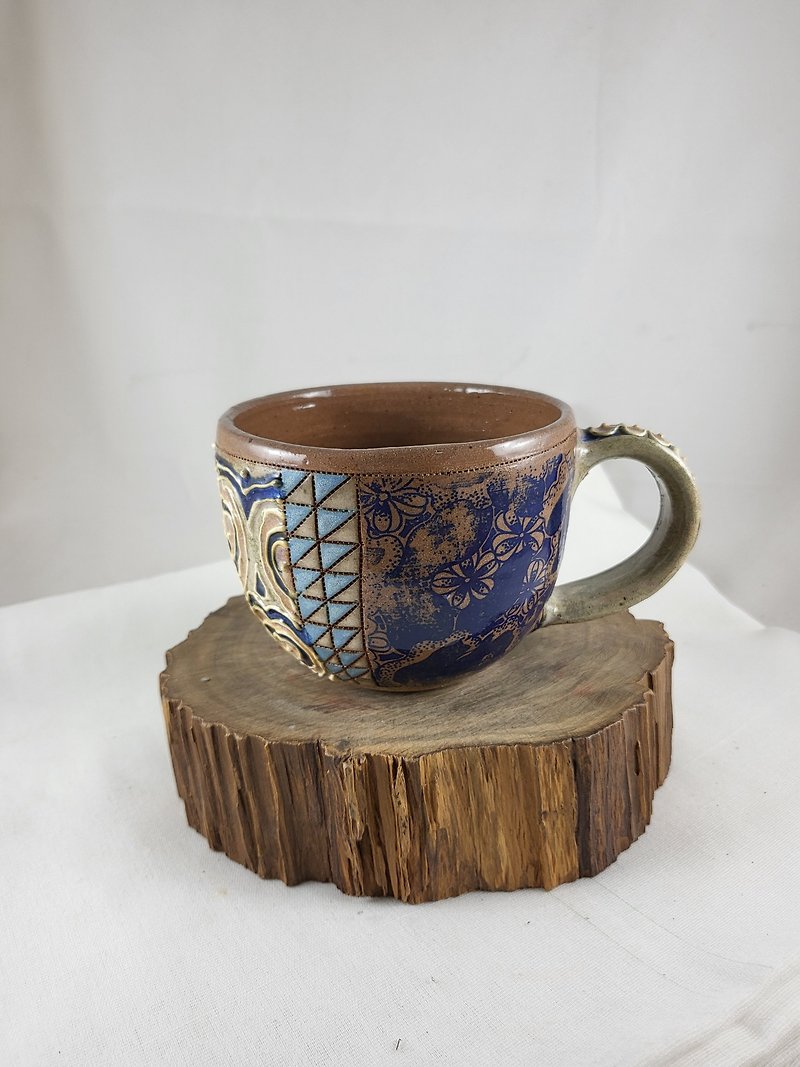 Retro Mosaic Love Collage Mug - Mugs - Pottery Khaki