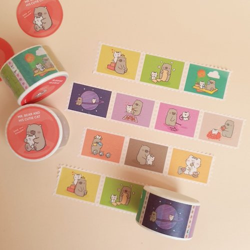 smaisiam Mr. Bear and his cutie cat : Stamp Masking tape - Love You Everyday