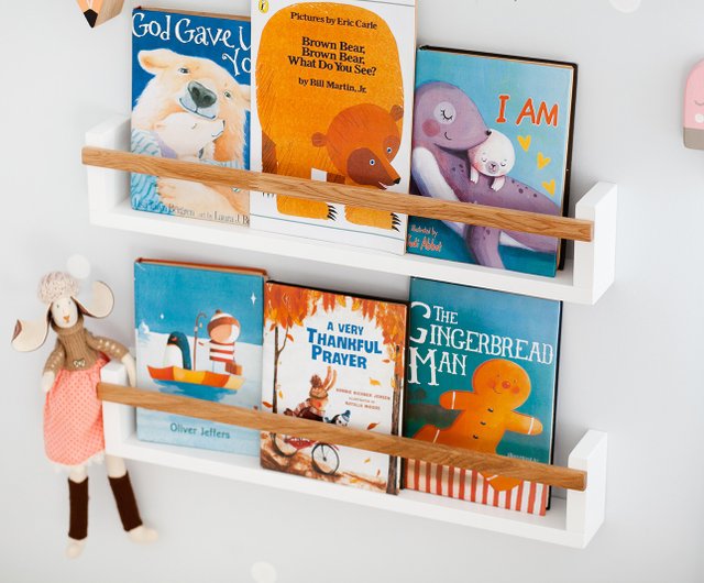 White wall clearance bookshelves for nursery