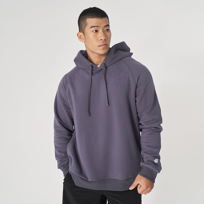 【GLADE.】Persistence Thick Brushed Long Sleeve Hooded Men's Top (Titanium Gray) - Men's Sportswear Tops - Cotton & Hemp Gray
